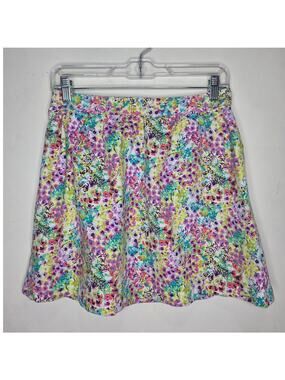Victoria's Secret VS cotton pink purple yellow pastel abstract floral skirt - 6